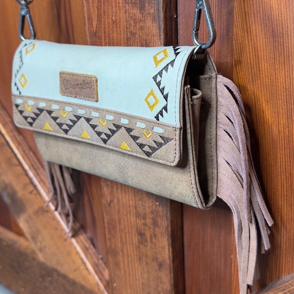 Wrangler Aztec Fringe Crossbody Wallet - Picture 8 of 9